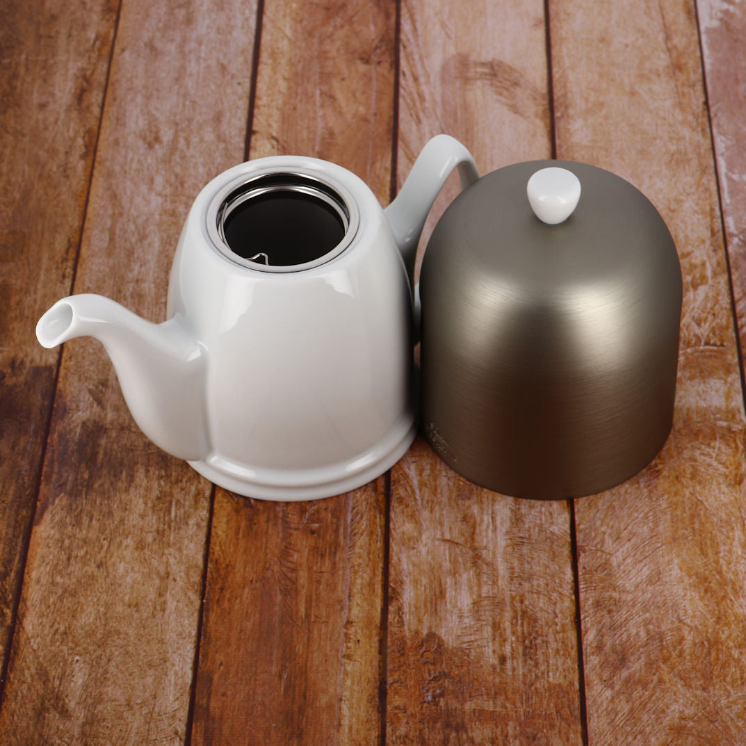 Degrenne Teapot Brushed aluminium Zinc Lid removed