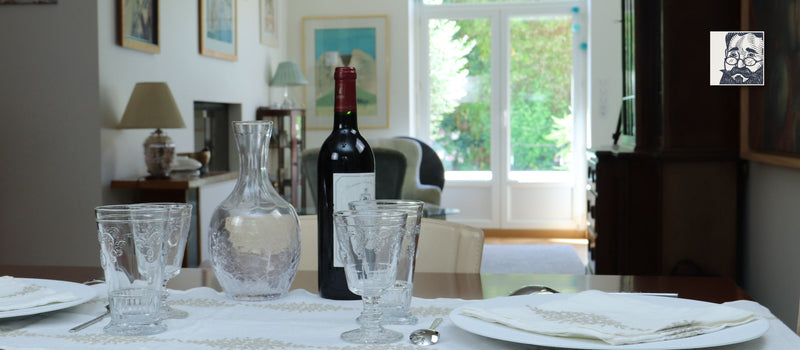 La rochere glasses and Charvet éditions table linens