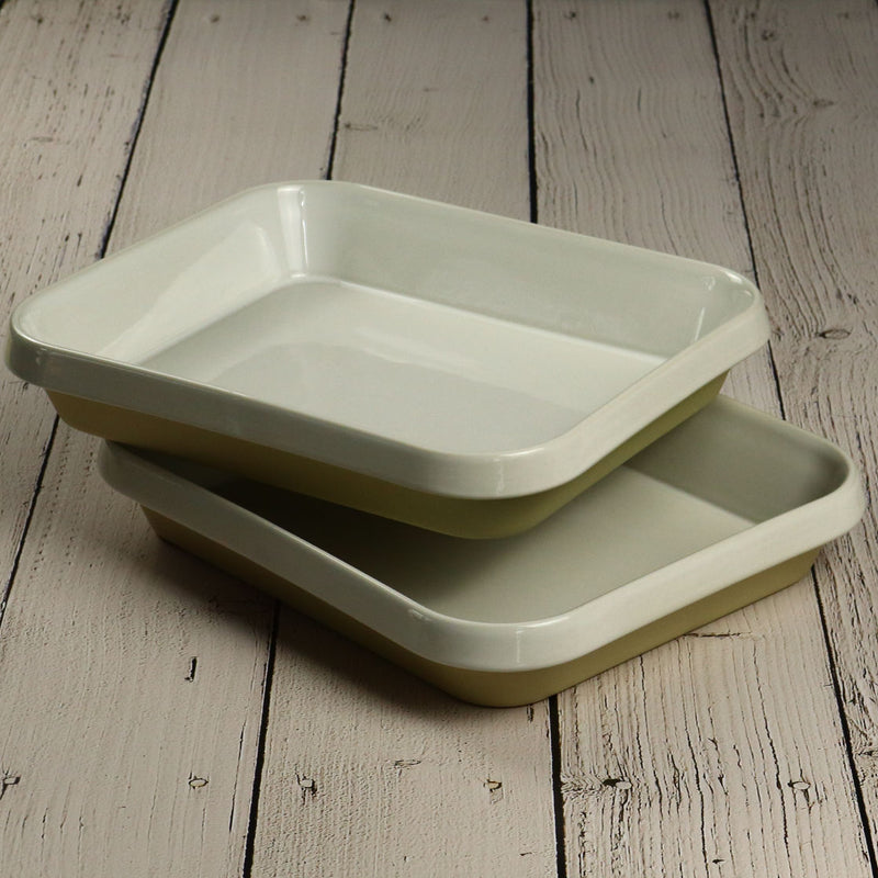 Rectangular White Terracotta Dish 31x26x5,5cm