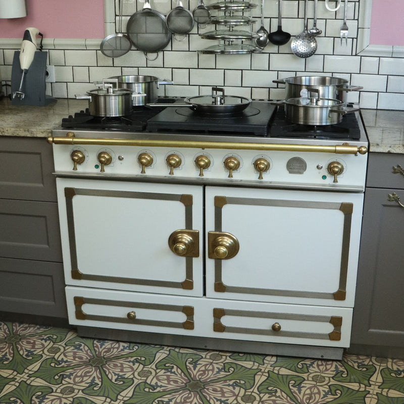 Cristel Fryingpans set and Cristel Saucepans set in a French Kitchen