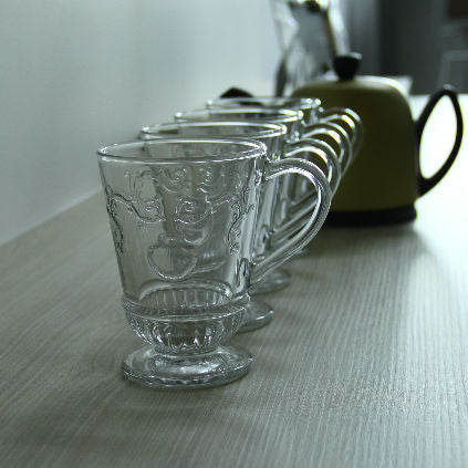 Four La Rochere Coffee Mugs Versailles and tee pot