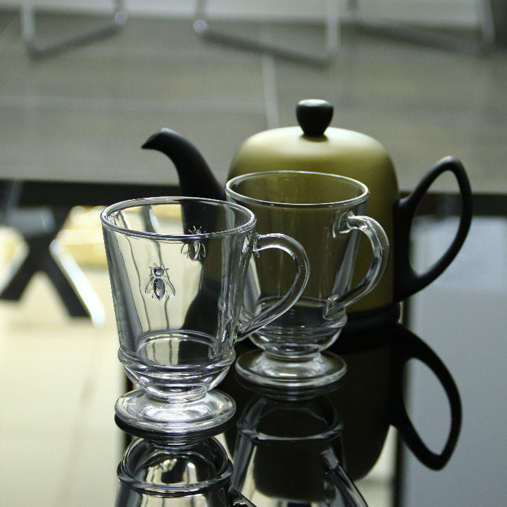 La Rochere Coffee Mugs Abeille on marble