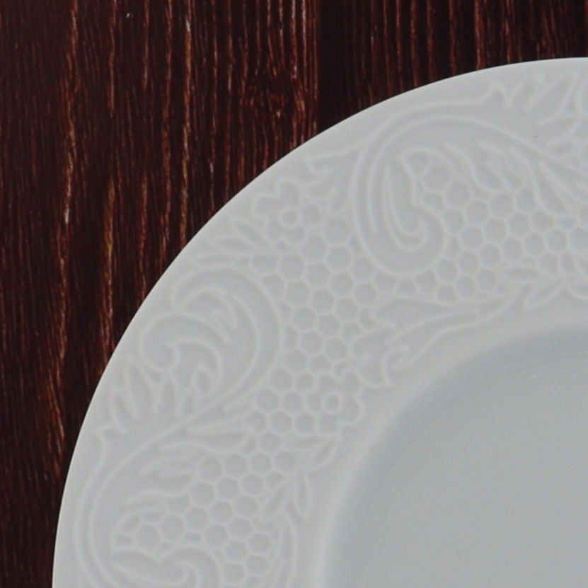 3 round saucers 15.8cm white porcelain - Degrenne