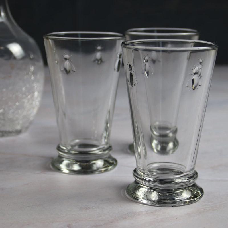 La Rochere Three Long Glasses Drink Abeille on Marble