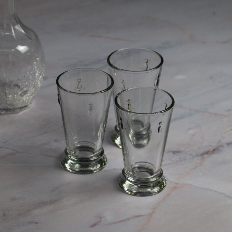 La Rochere Three Long Glasses Drink Abeille on Marble