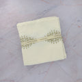 Charvet Embroidered Table Runner White on Marble
