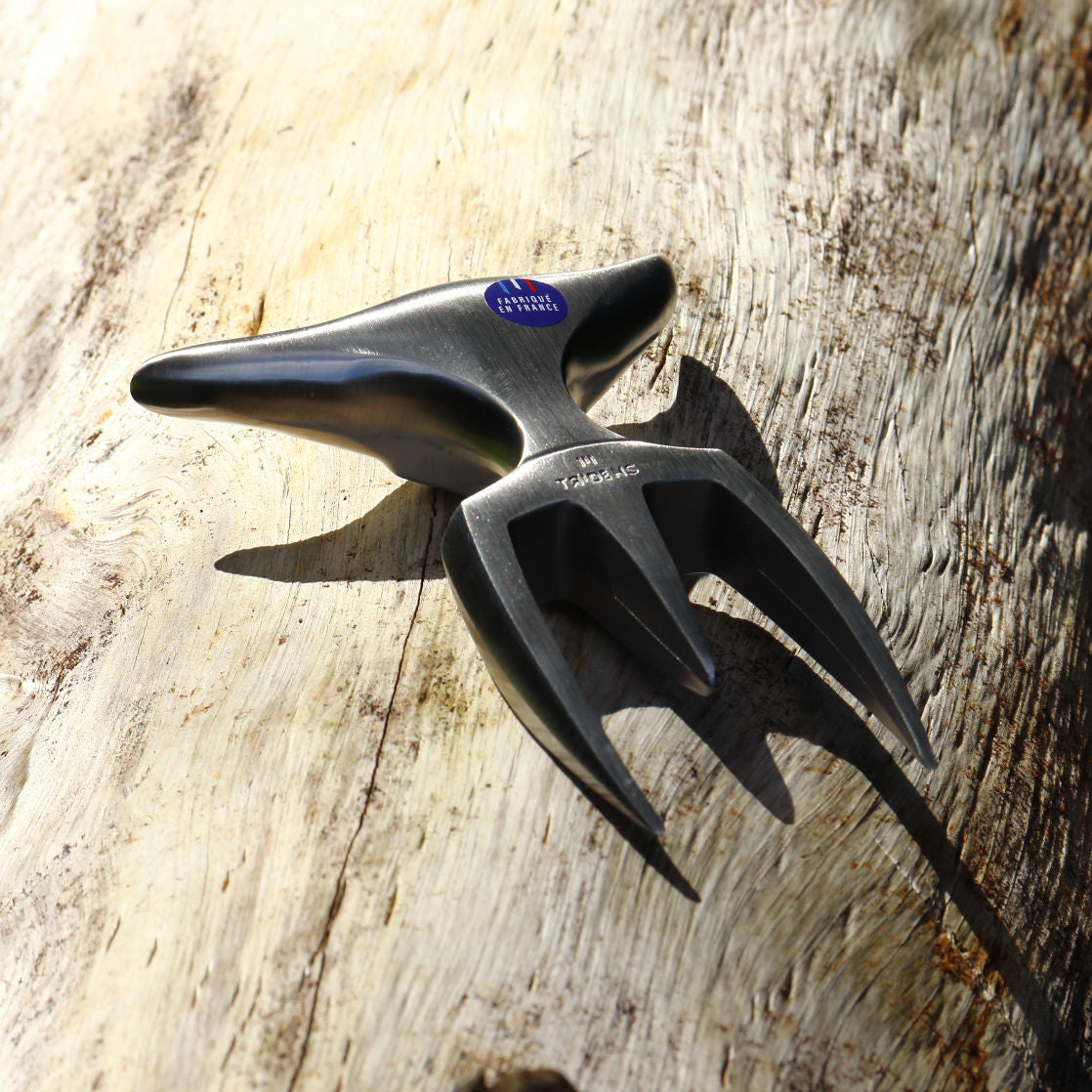 Brushed tridens coffret with beech base - Tridens